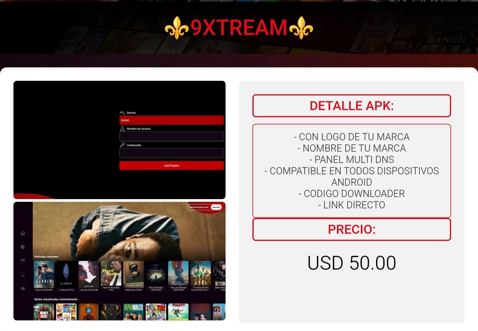 Referencia visual de 9XTREAM