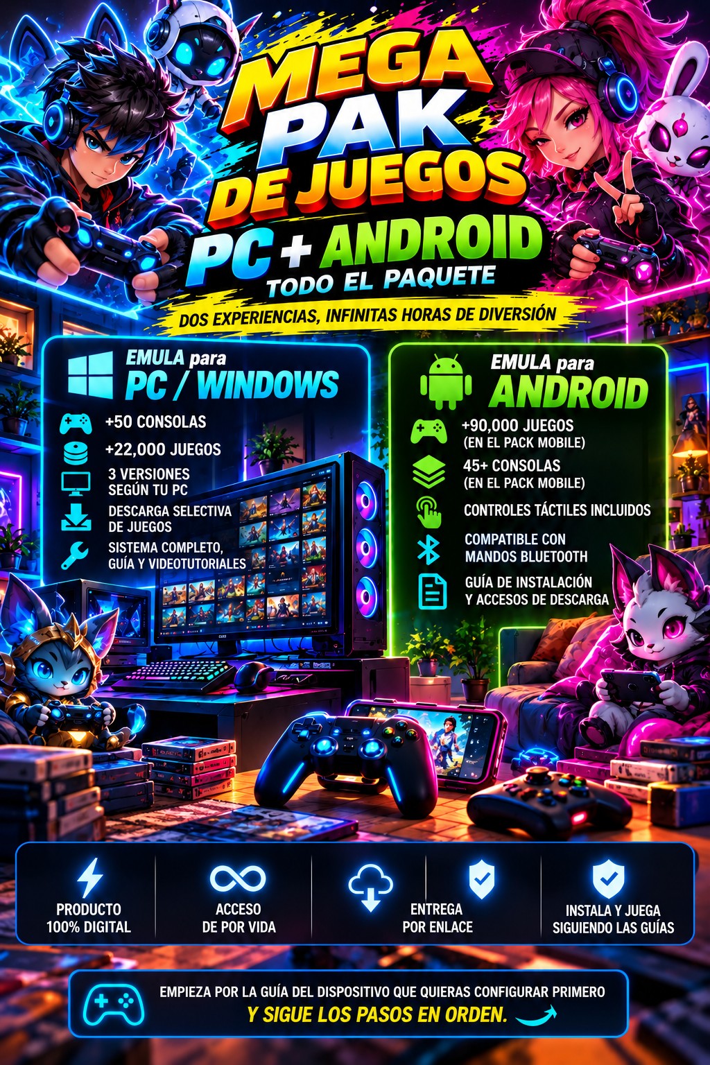 Mega pack de juegos retro para PC y Android