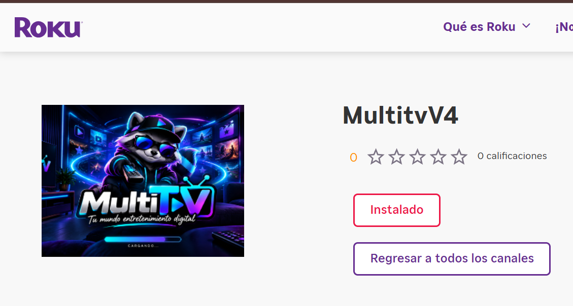 Captura de MultiTV V4 en Roku