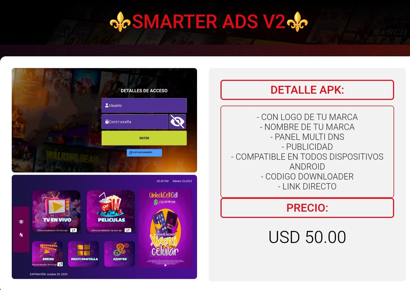 Referencia visual de SMARTER ADS V2