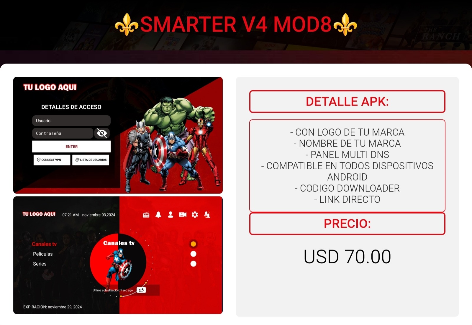 Referencia visual de SMARTER V4 MOD8