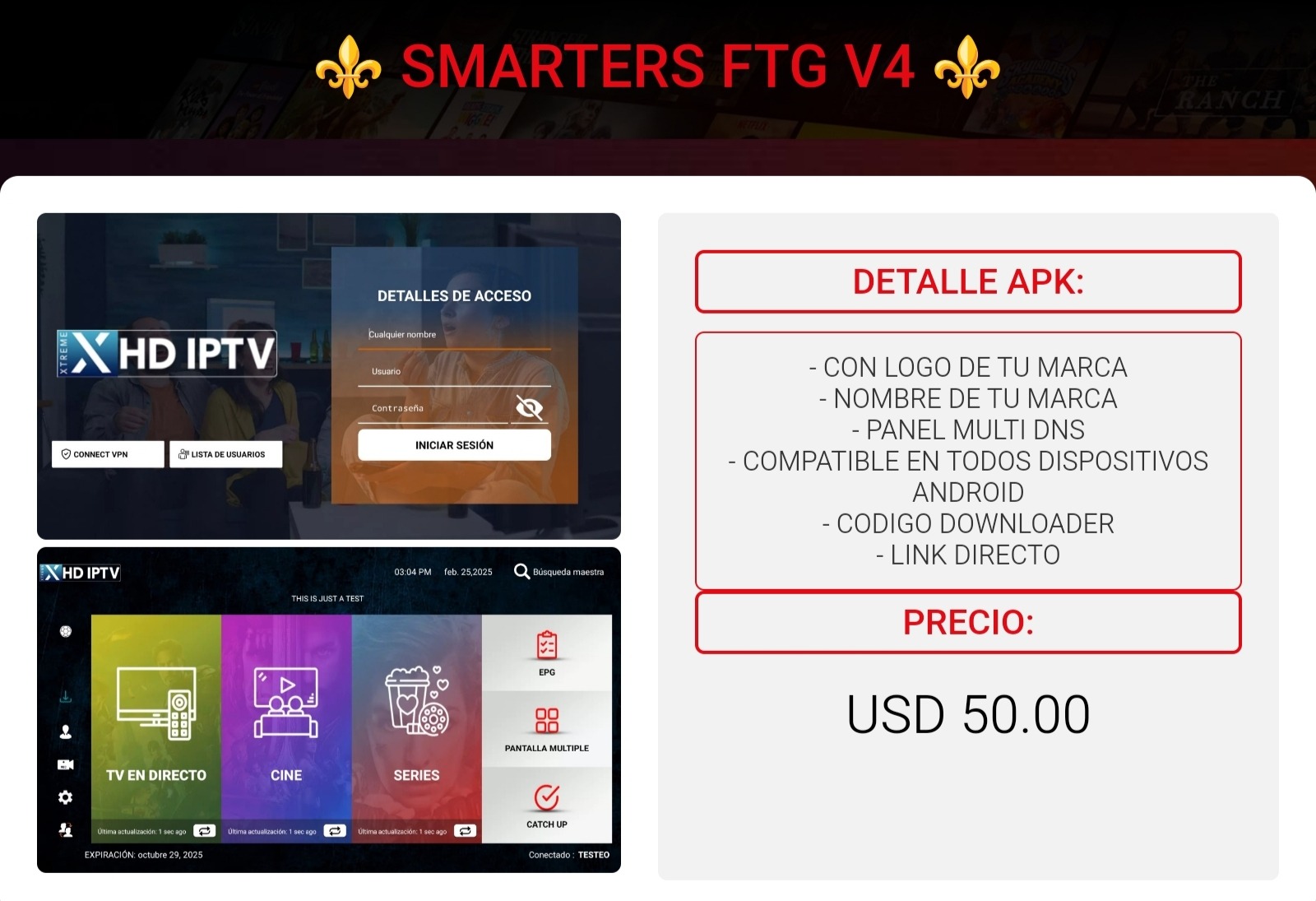 Referencia visual de SMARTERS FTG V4