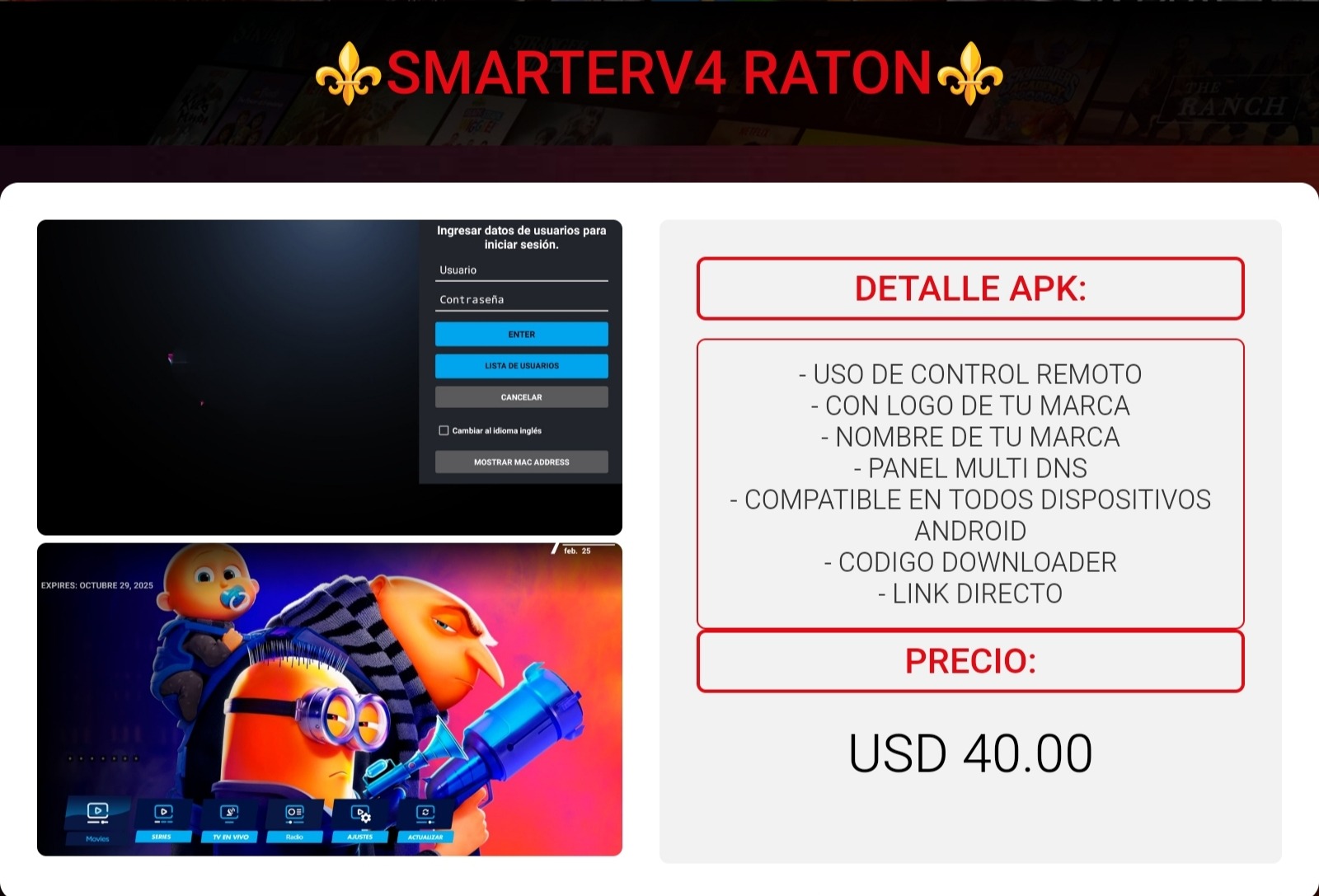 Referencia visual de SMARTER V4 RATON